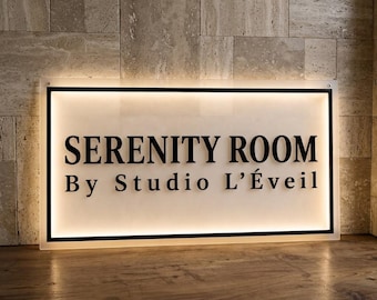 Enseigne lumineuse LED personnalisée en acrylique, logo 3D décoratif, enseigne néon moderne pour bureau