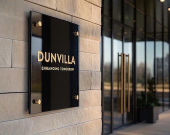 Enseigne acrylique pour bureau personnalisée | murale avec logo d'entreprise | Signalétique d'entreprise moderne pour la réception, le hall et la porte