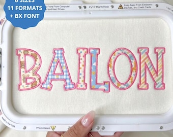 BAILON Satin Stitch Applique Font Embroidery, Satin Stitch Applique Font, Applique Font Embroidery, Playful Applique Font, 6 Sizes+BX Format
