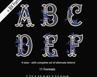 Wedding Monogram Font Embroidery Alphabet Set BX Format Machine Embroidery Design exp dst jef pes vp3, 6 Sizes, 11 Formats + BX