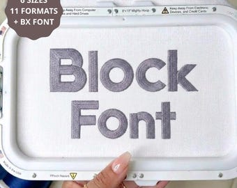 Block Font Embroidery-  Simple Sans Serif Letters - Basic Machine Embroidery Alphabet - 5 Sizes - BX Font