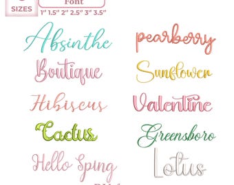 Zestaw czcionek hafciarskich: Haft maszynowy, Czcionki pisane ręcznie, Projekt haftu maszynowego, 6 rozmiarów, 11 formatów + czcionka BX