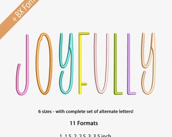 Czcionka do haftu Joyfully, czcionka do haftu Baby Kid, czcionka do haftu Cute, 6 rozmiarów, 11 formatów + czcionka BX