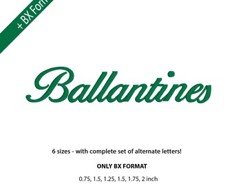 Ballantines Script Embroidery Font, Script Font for Embroidery, Handwritten Embroidery Font,6 Sizes, 11 Formats + Bx Format