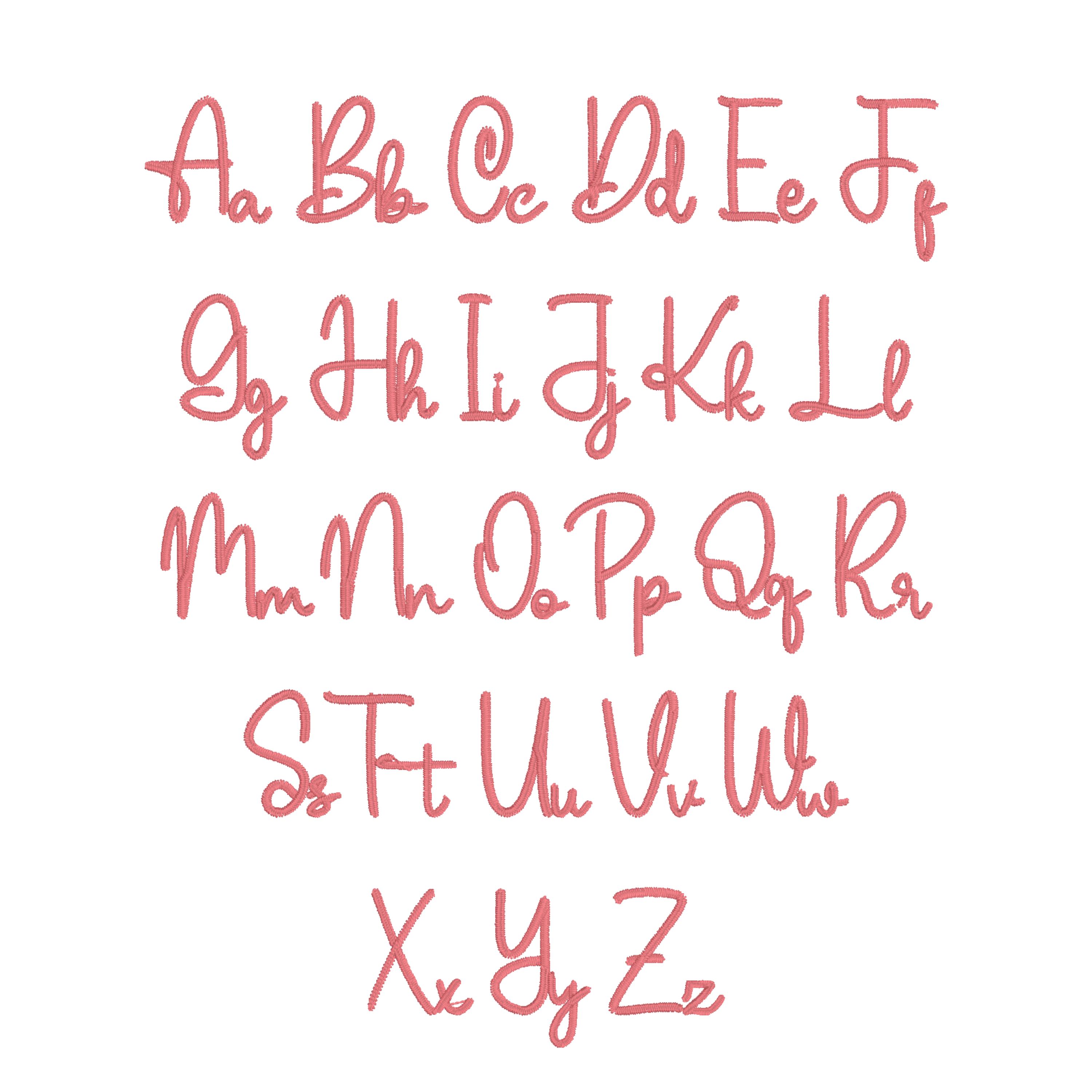 Handwritten Embroidery Fonts Bundle, Script Fonts Machine Embroidery ...