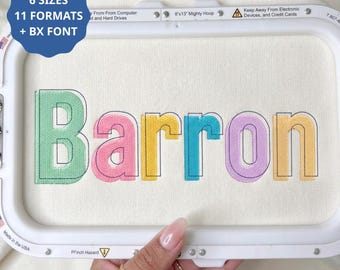 Collegiate Shadow Embroidery Font Back To School Block Alphabet Athletic Two Color Embroidery Bean Stitch Letters,6 Sizes,11 Formats+BX Font
