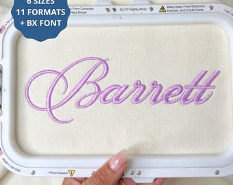 Wedding Cursive Script Monogram Font, Calligraphy Machine Embroidery Alphabet for Bridal Sweatshirt, 6 Sizes + BX Format