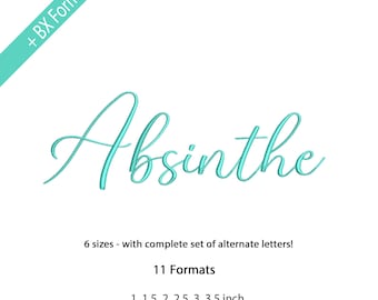 Absinthe Vintage Handwritten Font, Display Font, Retro Logo Font, Elegant Font for Branding and Invitations, 6 Sizes, 11 Formats + BX font