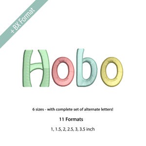 Hobo Embroidery Font, Monogram BX Font, Machine Embroidery Design, Alphabet BX Font for Embroidery, 8 sizes, Instant Download