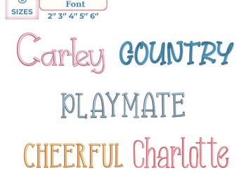 Farmhouse Embroidery Font Bundle, Rustic Monogram & Script Alphabet, Country Serif Embroidery Fonts, 6 Sizes, 11 Formats + BX Font