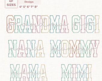 Mama Embroidery Design Bundle, Grandma Applique Embroidery, Mothers Day Embroidery Design, Gift From Daughter Instant Download