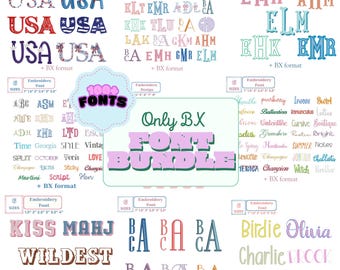Mega 100+ Embroidery design BUNDLE, Font Embroidery, 6 Sizes, Only BX