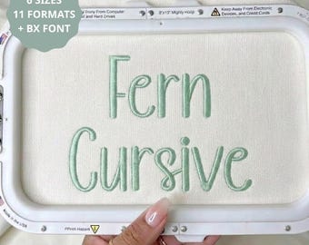 Fern Cursive Embroidery Font Alphabet, Handwritten Font, 6 sizes, instant download BX Font | PES + 9 other formats for Embroidery Machines