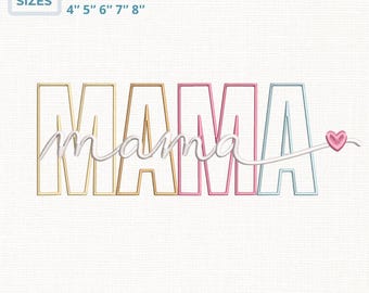Mama Embroidery Design, Script Mama Overlay, Varsity Mama Design, Pastel Mama Embroidery File, Trendy Mom Shirt Design, Motherhood Gift