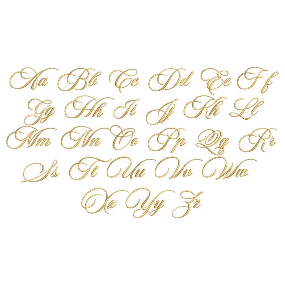 Champagne Handwritten Embroidery Font, Calligraphy Letters - Elegant ...