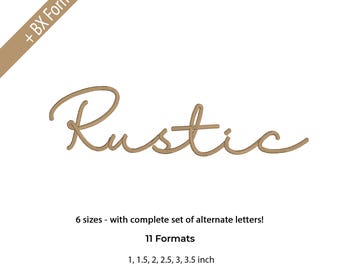 Rustic Embroidery Font Script, Farmhouse Script Font, 6 sizes, 11 Formats + BX font, Instant Download