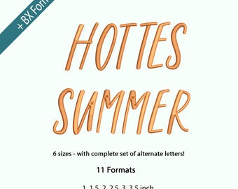 Hottes Summer Font – urocza czcionka do haftu, haft dziecięcy, haft Canva Font, 6 rozmiarów, 11 formatów + czcionka BX