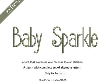 Baby Sparkle Embroidery Font - Boys & Girls Embroidery Letters - Cute and Playful Machine Embroidery Alphabet, frog font, BX format