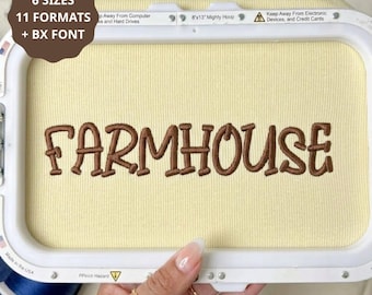 6 Sizes Farmhouse Embroidery Alphabet Font Digital Machine Embroidery, A to Z, numbers, Rustic Embroidery Font, 11 Formats + BX font