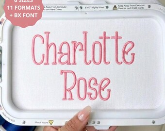 Charlotte Rose Embroidery Font, Elegant Vintage Alphabet, Rustic Country BX Embroidery Font, Native BX for Boys and Girls