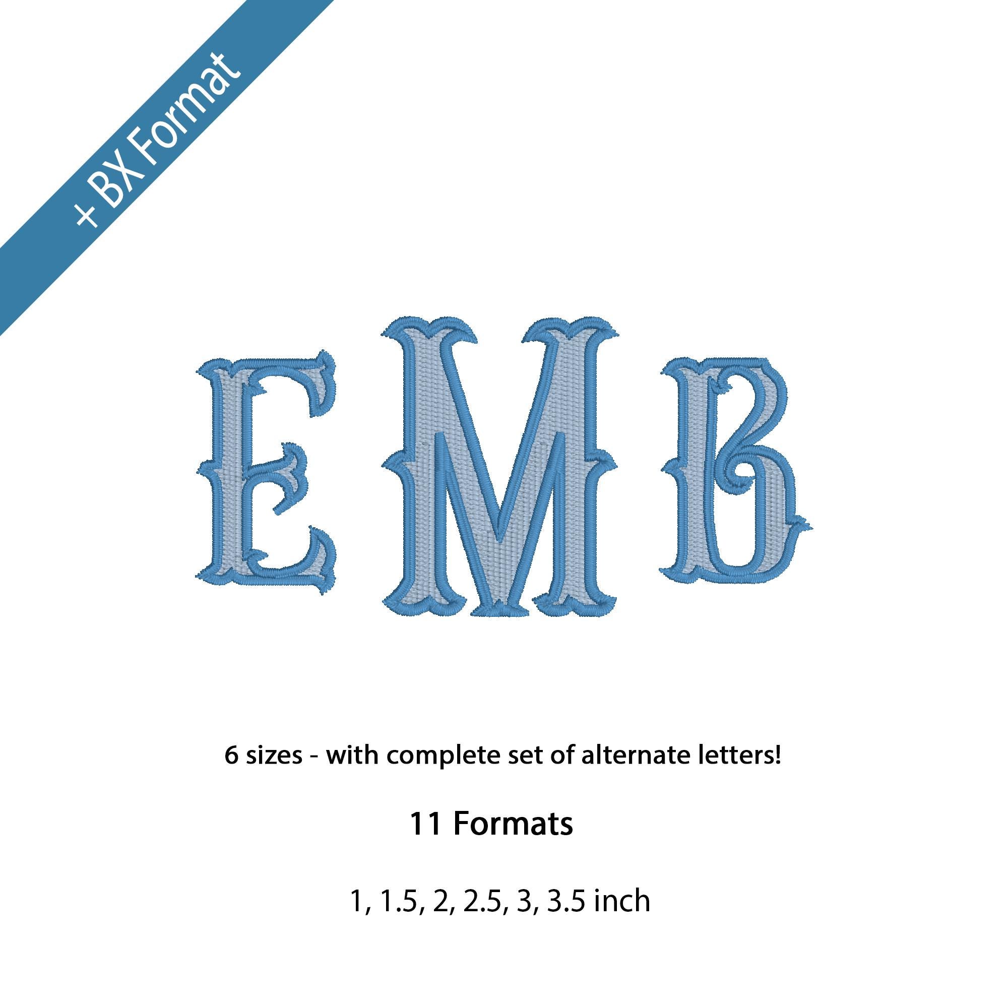 Fishtail Monogram Embroidery Font, Fishtail 2 Colors, Machine ...