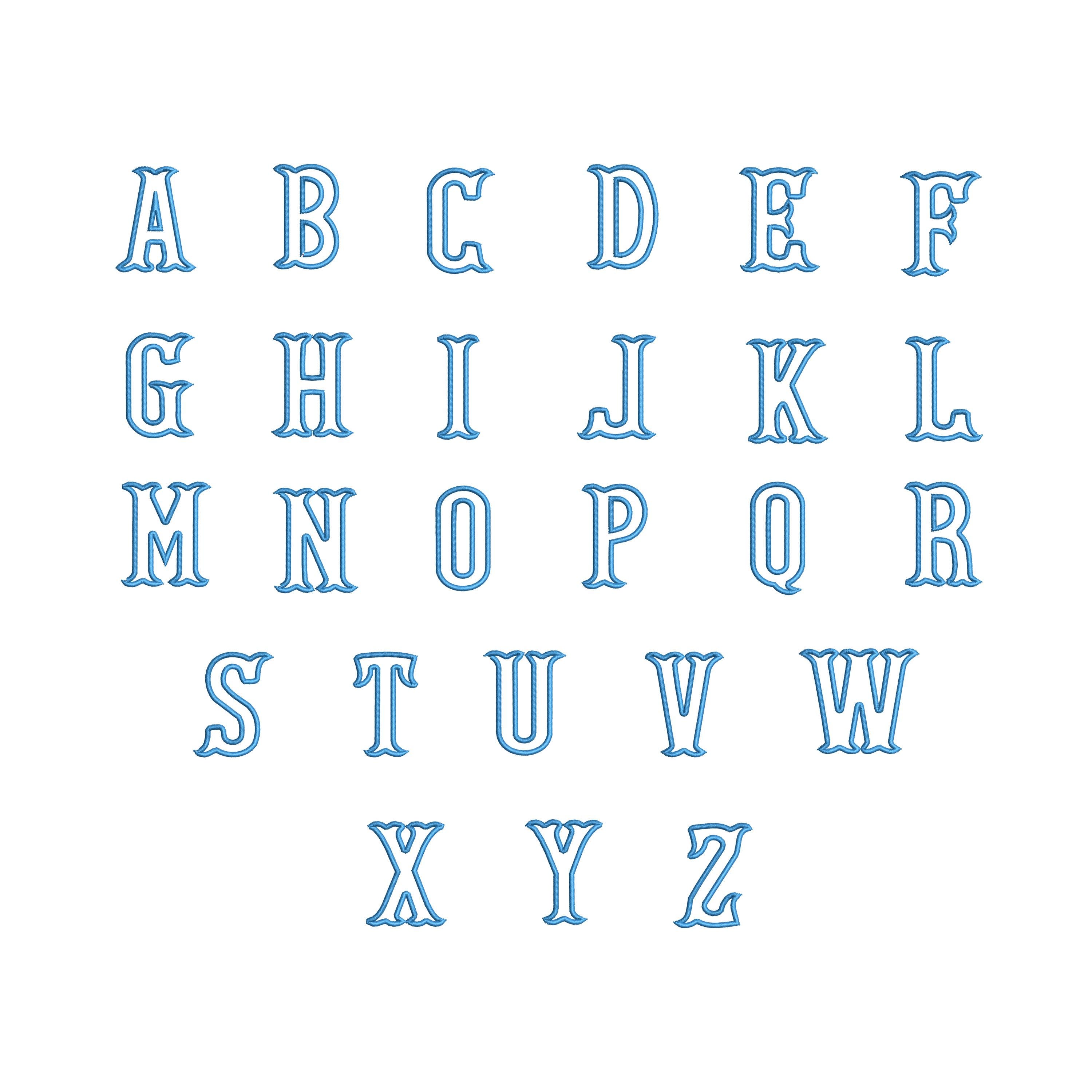 Fishtail Monogram Embroidery Font, Fishtail Monogram Machine Embroidery ...