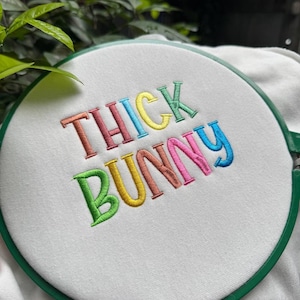 Thick Bunny Font Embroidery, Easter Font Embroidery, Baby Font Embroidery, Cute Rabbit Alpha Font Embroidery, 6 Sizes, 11 Formats + BX Font