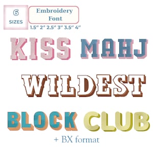 Motif de broderie machine à polices Shadow, police de caractères, police de caractères, polices de caractères, polices de caractères, polices de caractères, 6 tailles, 11 formats + police BX