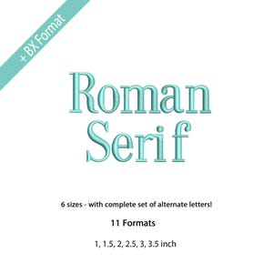 Roman Serif Embroidery Font, Machine Embroidery Design, Monogram BX Font, Alphabet Font for Embroidery, Small Font, 6 Sizes, 11 Formats + BX