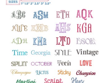 Embroidery font bundle monogram font bundle, Embroidery Font Bundle – 2 Monogram, Handwritten Font Embroidery, 6 Sizes, 11 Formats + BX Font