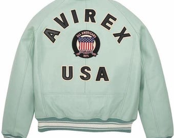 Avirex USA Icon A1 Bomber Jacket, Genuine Cowsoft Flight Jacket, Urban Style, Fashion Coat