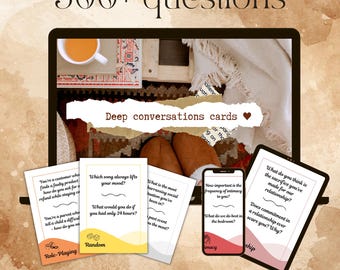 Deep Conversation Cards for Couples Questions | Printable Relationship Game, Intimacy and Connection, Long Distance & Couples Therapy Cards