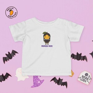 Mangga Noir Halloween Baby Tee: Gothic Infant Shirt