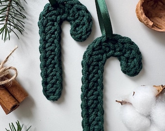 Crochet Candy Cane Ornament Pattern in English – Easy Christmas Tutorial (PDF Download)