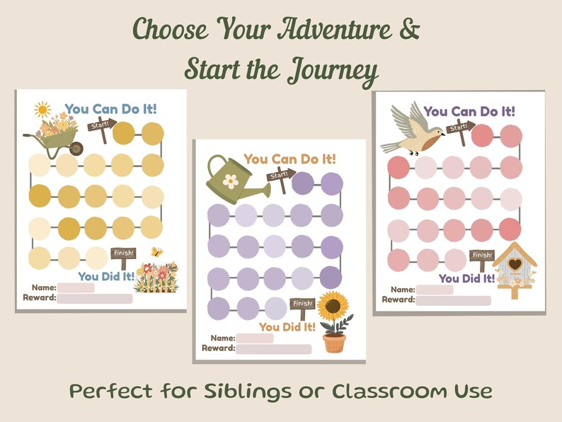 Spring Reward Chart Printable for Kids Flower Theme Toddler Behavior ...