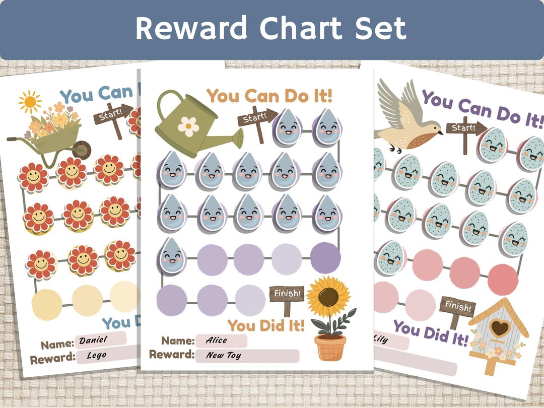 Spring Reward Chart Printable for Kids Flower Theme Toddler Behavior ...