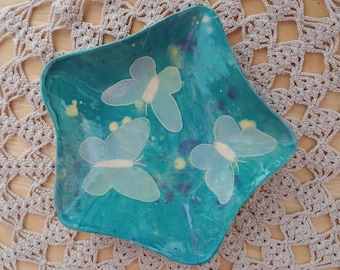 Butterfly Stoneware Trinket Dish: Handmade Jewellery Holder