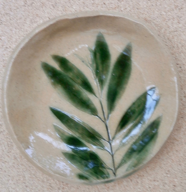 vine pottery candy tray Leaf ceramic dish Handmade Stoneware dessert dish - Trinket holder with leaves: fig small ginkgo or olive