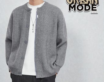 Men’s Button Cardigan | Loose Casual Sweater | Daily Wear | Retro Streetwear Style