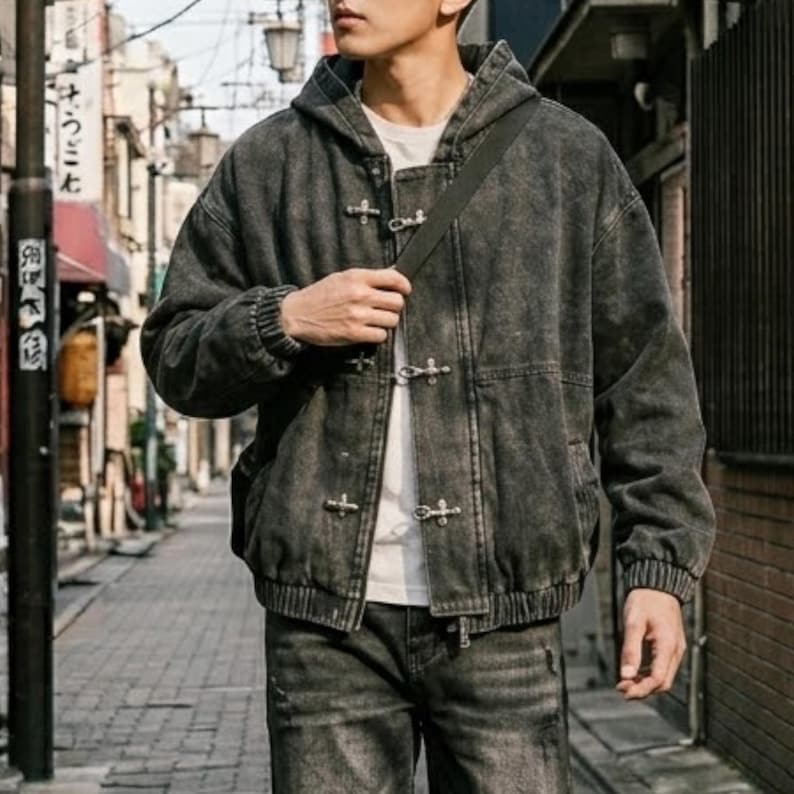 Metal Button Hoodie | Oversized Zip Front Jacket | Daily Wear | Gothic Streetwear Style

Metal button hoodie with oversized zip front gothic streetwear style