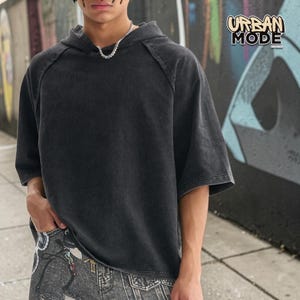 Washed Hooded Shirt | Retro Short Sleeve Top | Daily Wear | Y2K Streetwear Style

Washed hooded shirt with short sleeve design and loose fit silhouette, featuring retro top style suitable for daily wear and Y2K streetwear styling