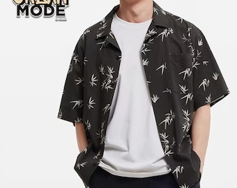 Men's Button Up Shirt | Korean Relaxed Streetwear | Casual Summer Outfit Wear | Modern Fit