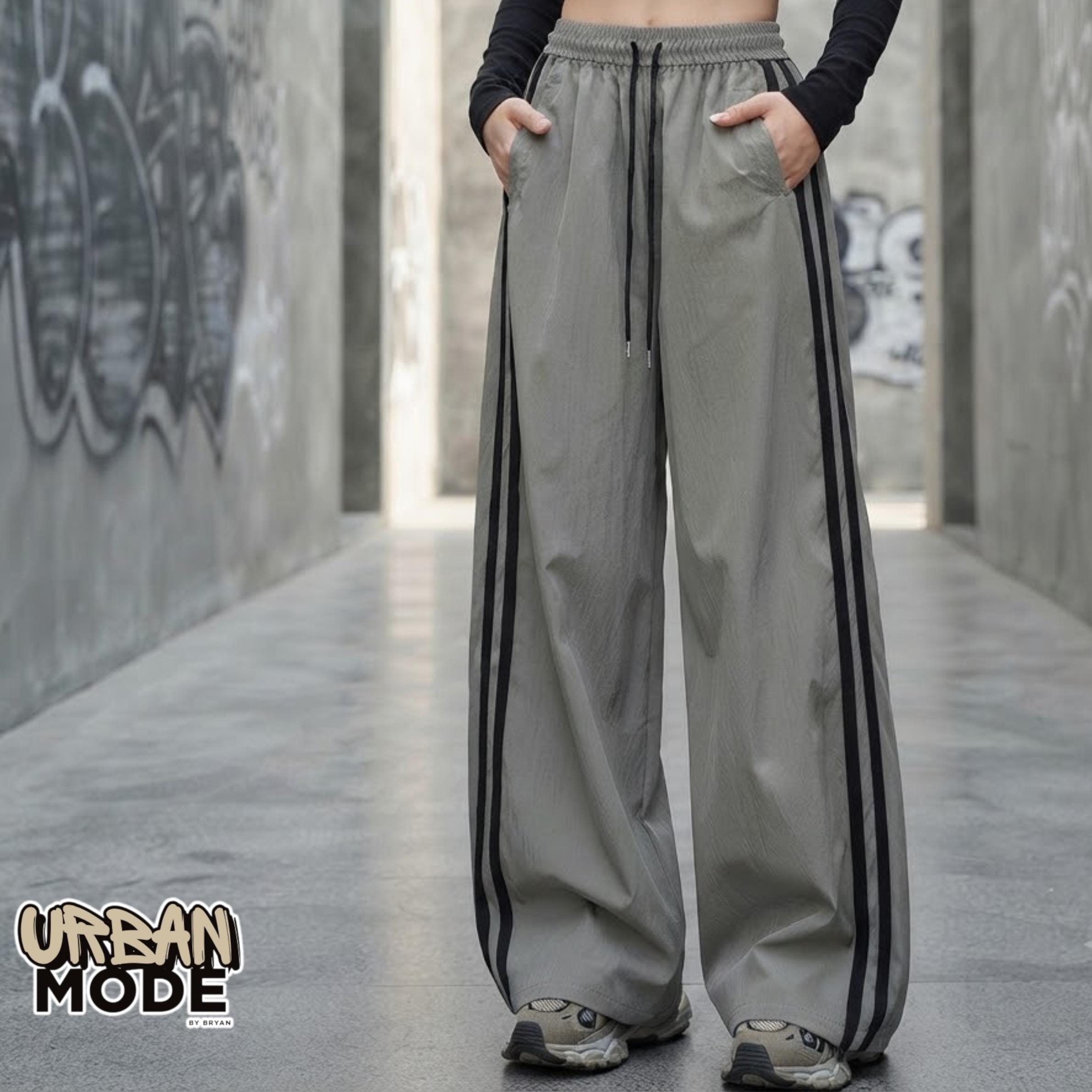 Side Stripe Wide Leg Trousers - Etsy