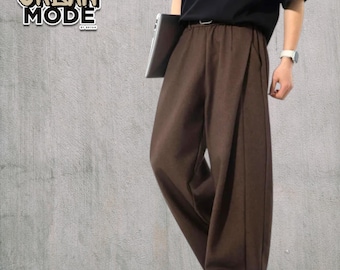 Pantaloni da completo a pieghe / Pantaloni larghi con elastico in vita / Abbigliamento casual estivo stile Y2K
