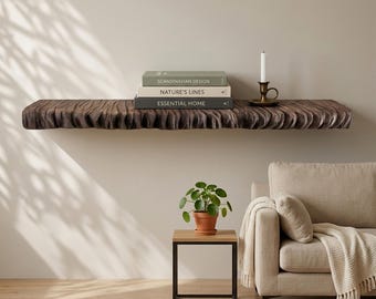 Custom handmade live edge wood floating shelves small natural shelf decor home
