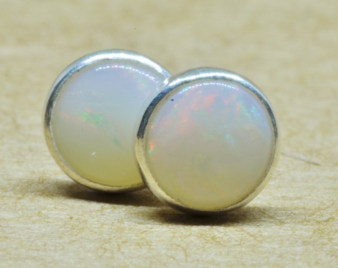 Timeless Gold-Plated White Opal Earrings