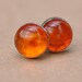 Amber Earrings, Silver Amber Studs, 8mm natural Amber jewelry gift