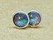 Blue Opal Earrings made with genuine Sterling Silver studs. 5mm diameter artisan October birthday gift. Handmade in the UK. 