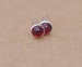 Garnet Earrings, Sterling Silver January birthstone gift. artisan 3 mm smooth cabochon gemstone jewelry studs handcrafted in the UK. 