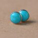 Turquoise Earrings, Sterling silver December birthstone Jewelry, 6mm artisan gemstone studs, handmade in the UK. 